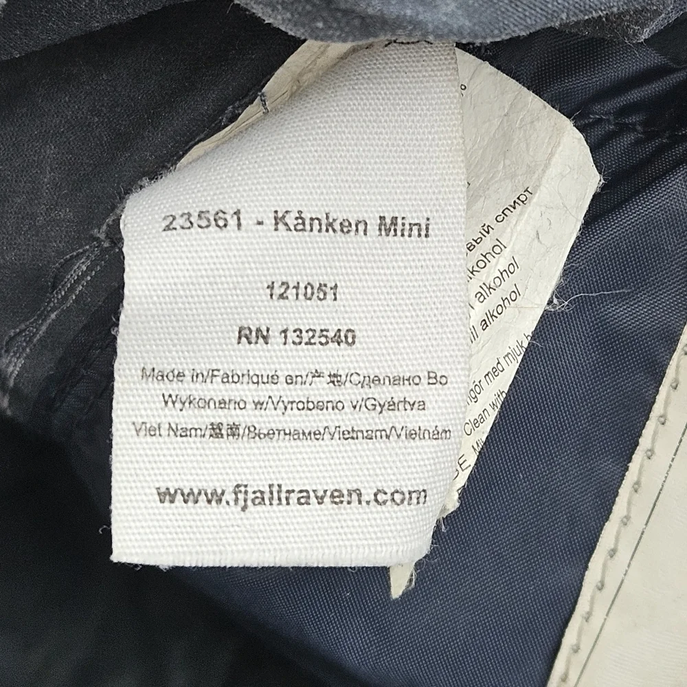 Fjallraven Kanken Mini Backpack Distressed Graphite Navy Blue Small Bag Travel